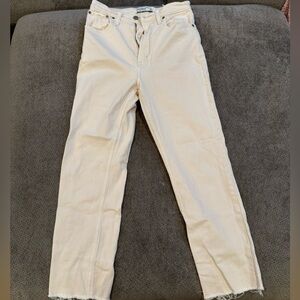 Abercrombie straight leg white jeans